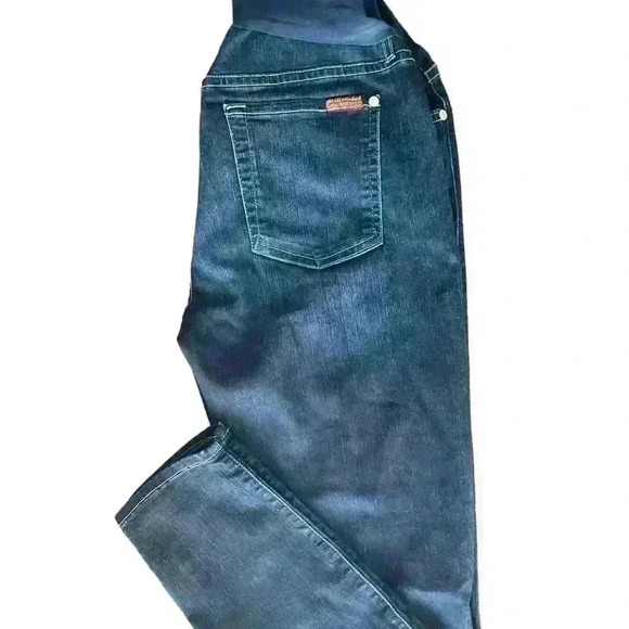 PEA and POD FOR ALL MANKIND SLIM ILLUSION SKINNY LEG MATERNITY JEANS - Picture 2 of 6